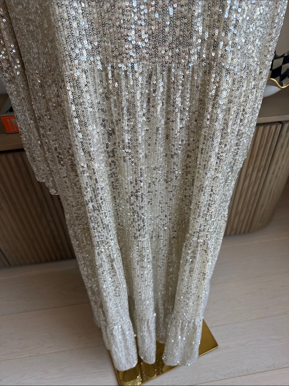 Sail to Sable STS Anne Midi Dress Silver Sequin Size XXL - Picture 5 of 12